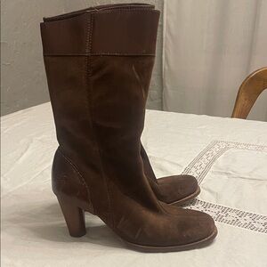 UGG Chocolate Suede Heeled Boots
